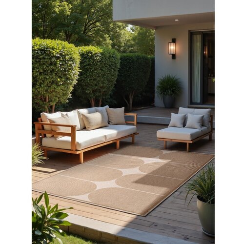 NORTHRUGS Bež-slonoko&amp;scaron;čena notranja in zunanja preproga 120x170 cm Duet Bowen &amp;ndash; Slike