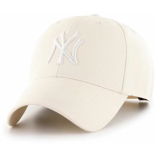 47 Brand Kapa iz mešanice volne MLB New York Yankees bež barva