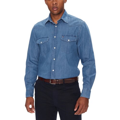 Tommy Hilfiger Srajce z dolgimi rokavi LIGHTWEIGHT DENIM WE MW0MW39429 Modra Slike