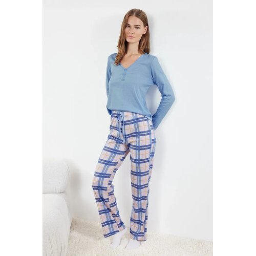TRENDYOLMILLA Ženski set pidžame Thmaw25Pt00004, Plavi Cene