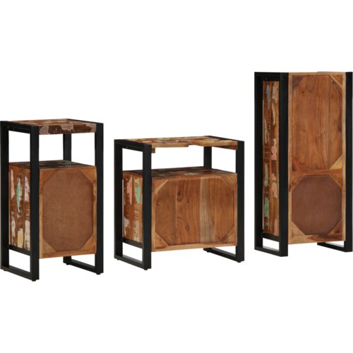 VidaXL Set namje&amp;scaron;taja za kupaonicu 3 pcs Čvrsto reciklirano drvo Slike