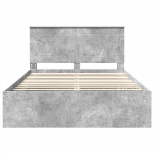  Krevetna konstrukcija Beton 140 x 190 cm Čvrsto borovo drvo Slike