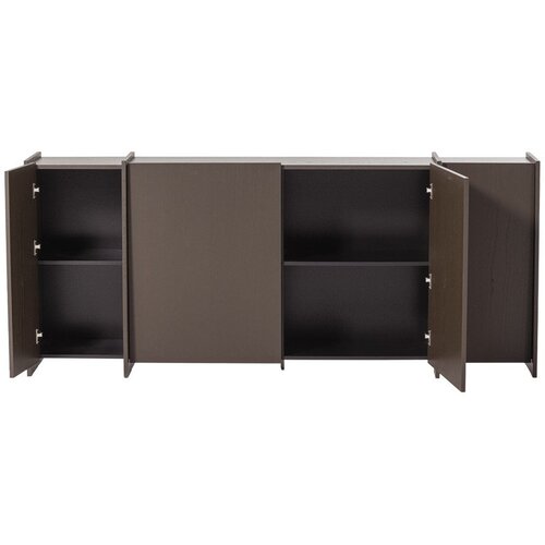 WOOOD Temno rjava komoda v jesenovem dekorju 200x85x44 cm Brock &amp;ndash; Slike