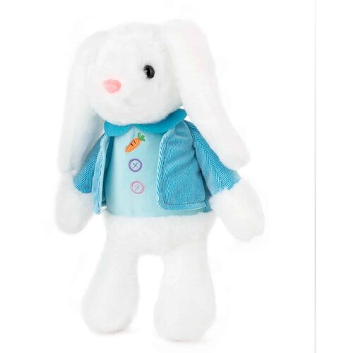 Amek pli&scaron;ana igračka zec bijeli s plavim prslukom 23cm Cijene
