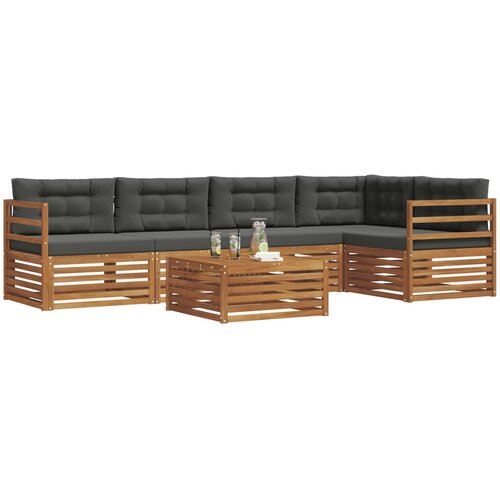  Set vanjskih sofa 6 kom. Prirodna i antracit Slike