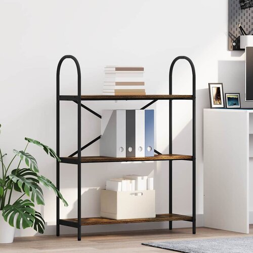 VidaXL Polica Dimljeni hrast 80 x 30 x 109 cm Konstruirano drvo Slike