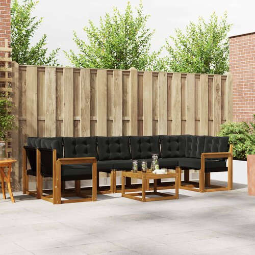  Set vanjskih sofa 8 kom. Prirodna i crna Cene