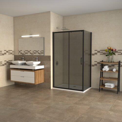 Copen atlas black stakleni paravan tamno staklo 6mm - 140 cm Slike