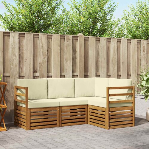  Setovi sofa 4 pcs Prirodna i krem Čvrsto drvo akacije Cene