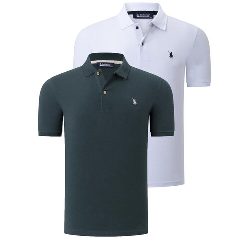 Dewberry DUAL SET T8561 MENS TSHIRT-WHITE-KHAKI Cijene