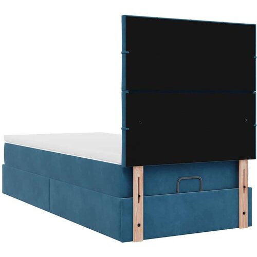vidaXL Otomanski posteljni okvir z vzmetnicami moder 80x200cm žamet Cene