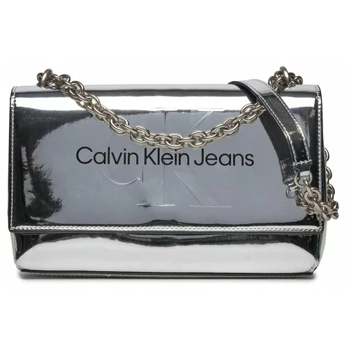 Calvin Klein Jeans Ročna torba Sculpted Ew Flap Conv25 Mono S K60K611856 Srebrna