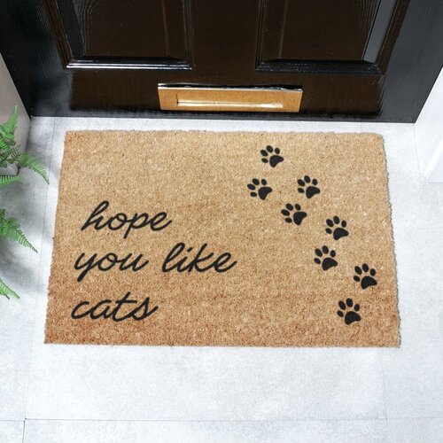 Artsy Doormats Predpražnik iz kokosovih vlaken 40x60 cm Hope You Like Cats &amp;ndash; Slike