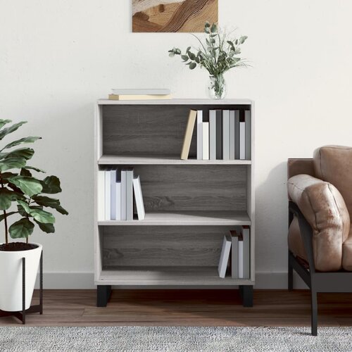 The Living Store Omarica s policami siva sonoma 69,5x32,5x90 cm inženirski les - Omarica S Policami, (21436039) Slike