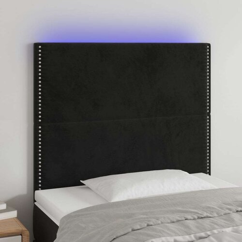  Posteljno vzglavje črno 90x5x118/128 cm žamet, (20932073) Cene