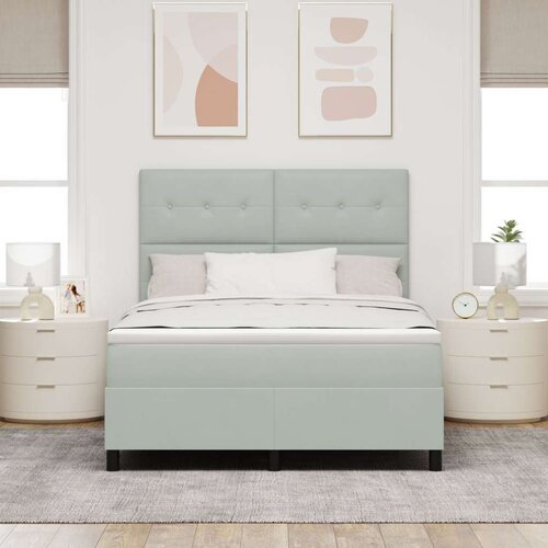 Box Spring Krevet s Madracem Svjetlosiva 160x200 cm Bar&amp;scaron;un Slike
