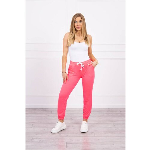 Kesi Cotton pants pink neon Slike