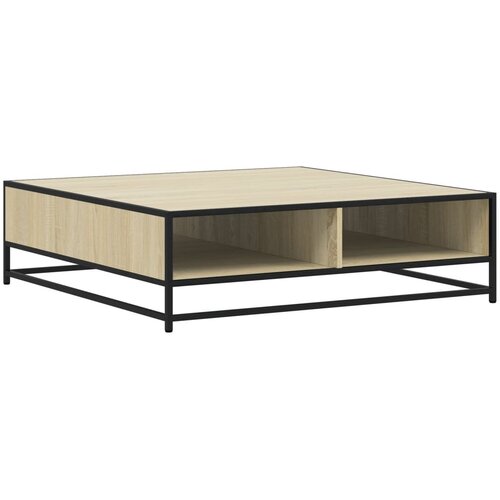 Maison Chic Klubska mizica - kavna mizica - Nizka mizica sonoma hrast 100x100x30 cm inž. les in kovina, (21752434) Slike
