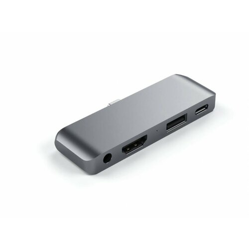 Satechi aluminium type-c mobile pro hub (hdmi 4k,1x jack 3mm,1x USB-A,1x usb-c) - space grey Slike