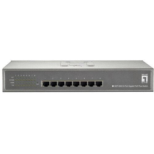 Level One Switch 8x GE GEP-0822 240W 8xPoE+ Slike