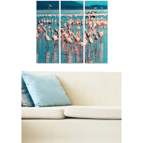 Wallity MDF1484781 multicolor decorative mdf painting (3 pieces) Cene