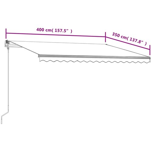 Tenda na automatsko uvlačenje 400 x 350 cm krem Slike