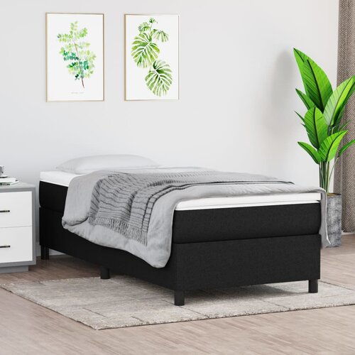 VidaXL Box spring postelja z vzmetnico črn 90x190 cm blago Slike