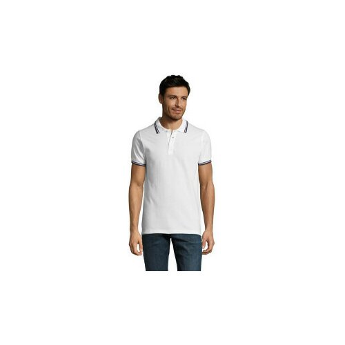SOL'S Pasadena muška polo majica sa kratkim rukavima Bela/teget XL ( 300.577.00.XL ) Slike