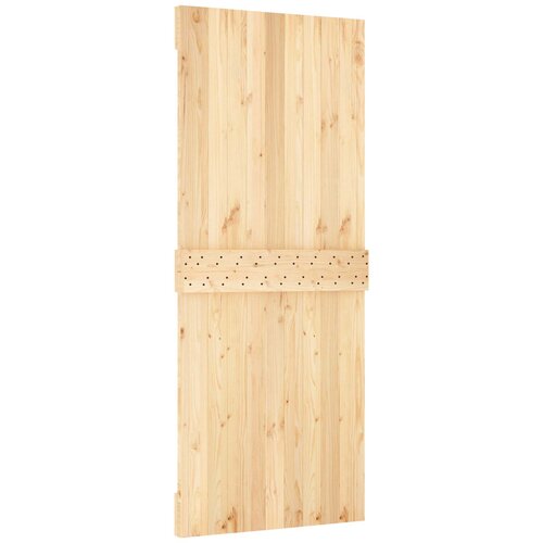  Klizna vrata Prirodna i crna 85 x 210 cm Čvrsta borovina Smeđa 183 x 5.5 x 210 cm Slike