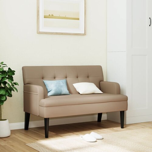 vidaXL Klop z naslonom kapučino 112x65,5x75 cm umetno usnje Cene