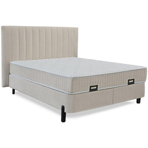 Hom`in POSTELJA Z VZMETNICO 180 cm x 200 cm , kovina, tekstil, leseni material bež Slike
