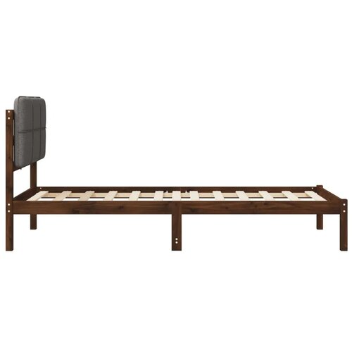  Krevetni okvir s tapiciranim uzglavljem - Tamnosmeđa i svjetlosiva 75 x 190 cm Slike