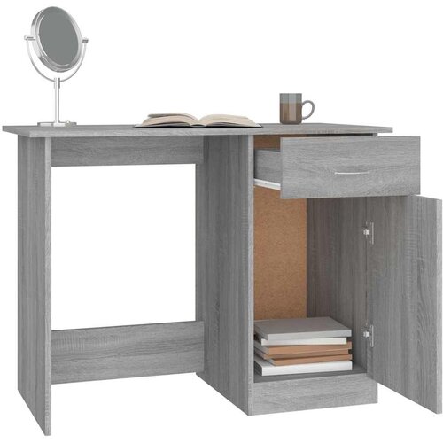  Radni stol boja hrasta sonome 100x50x76 cm konstruirano drvo Siva Slike