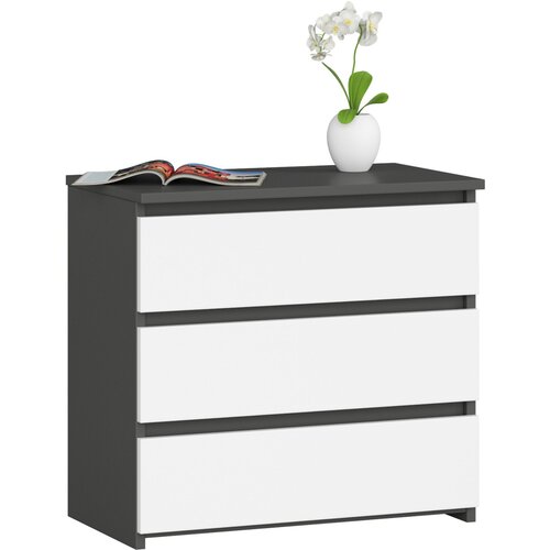 AKORD KOMODA CL3 3SZ CLP GRAFITNO SIVO / BELO, (21702826) Cene