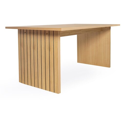 Woodman Jedilna miza s ploščo v hrastovem dekorju 90x160 cm Stripe - Woodman Cene
