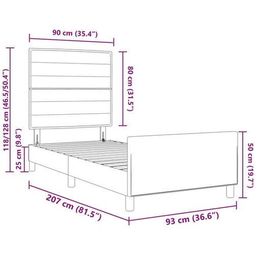  Krevetna Konstrukcija Crna 90x200 cm Tkanina Slike