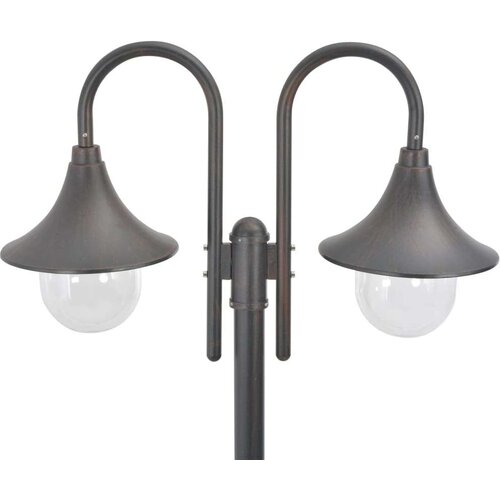VidaXL vrtna ulična svetilka 220 cm E27 aluminij 2 svetilki bronasta Slike