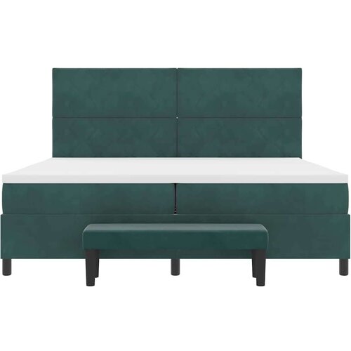 Box spring krevet Tamnozelena 200 x 200 cm Bar&amp;scaron;un Slike