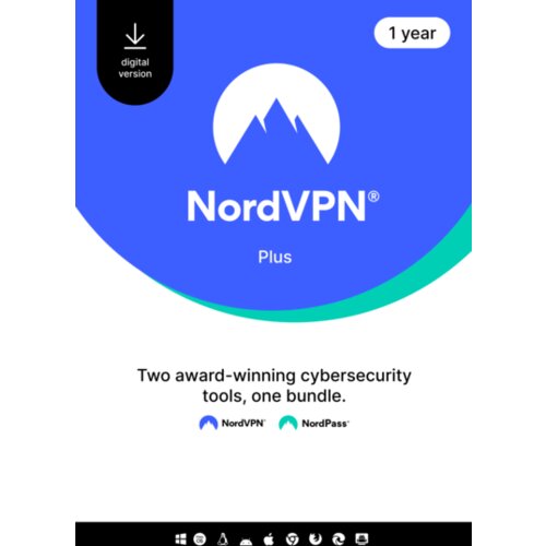NordVPN Plus - 1 Year - 10 Devices (PC/MAC/Mobile) VPN & Cybersecurity Software Subscription Key GLOBAL Cene