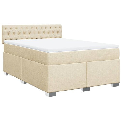 Maison Chic Box spring postelja - Vzmetna postelja z vzmetnico krem 160x200 cm blago SL17952, (21882761) Cene