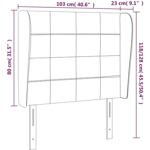  Uzglavlje s u&amp;scaron;ima crni 103x23x118/128 cm bar&amp;scaron;unasti Slike