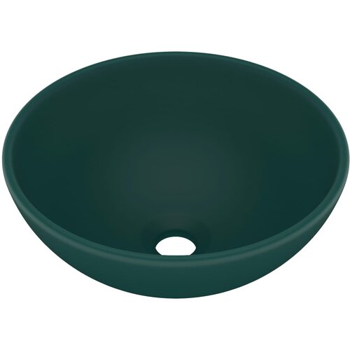 Maison Chic Razkošen Umivalnik - Kopalna umivalnik - Lavabo okrogel mat temno zelen 32,5x14 cm keramičen, (21684897) Cene