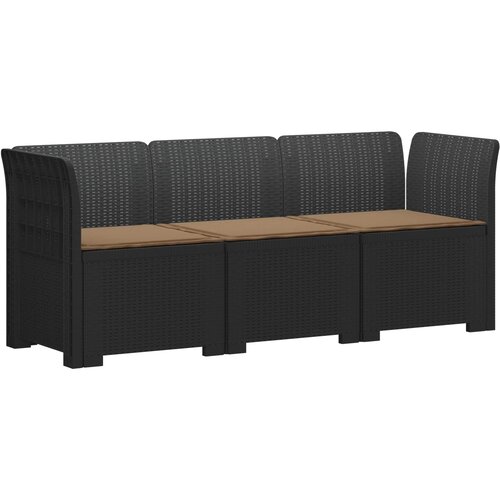  Dvosjedni vrtni sofa s jastucima u ratan izgledu PP Antracit Slike
