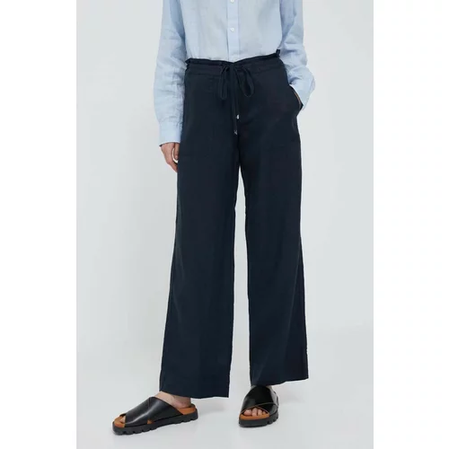 Polo Ralph Lauren Lanene hlače mornarsko modra barva