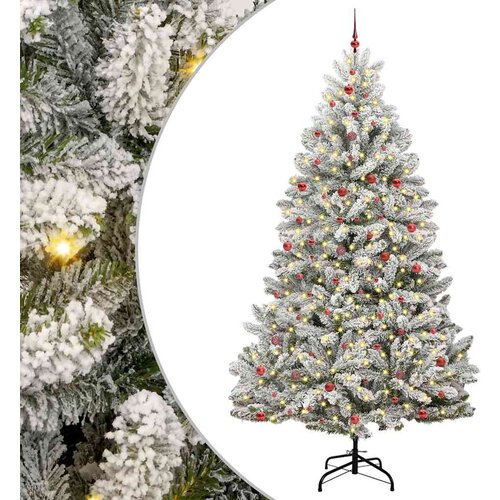 VidaXL Umjetno božićno drvce Zelena i bijela 300 cm PVC i metal Slike