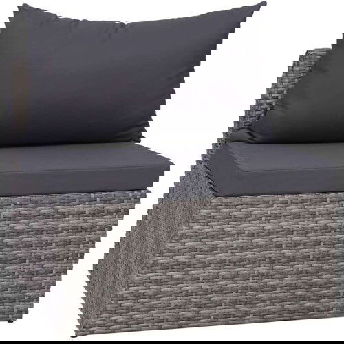 Poli 8-dijelna vrtna garnitura od poliratana s jastucima siva Slike