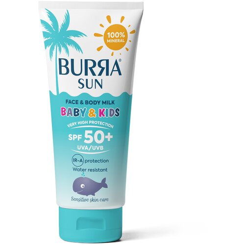 Burra Mineralno mleko za bebe i decu Sun 100% SPF50+ 100g Slike