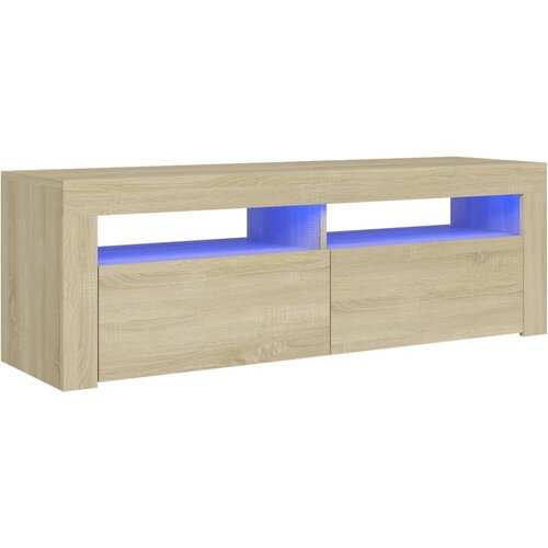 Maison Chic TV omarica - TV stojalo - Televizijska omarica z LED lučkami sonoma hrast 120x35x40 cm, (21699215) Slike