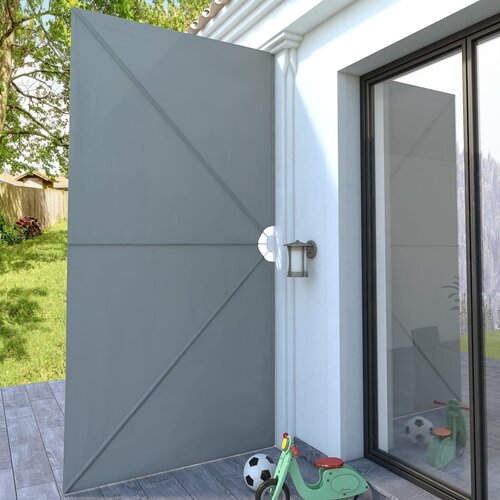  Sklopiva bočna tenda siva 400 x 200 cm Slike