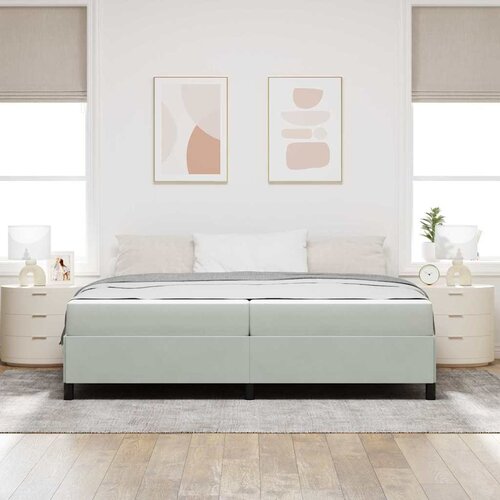  Krevetna konstrukcija Svijetlo siva 200 x 200 cm tkanina Slike